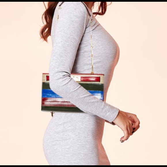 Tory Burch Colorblock Patchwork Eel Leather Lee Radziwill Shoulder Bag NWT - Picture 11 of 16